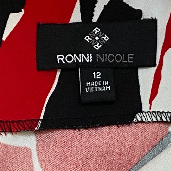 Vibrant Abstract Red and Black Mini Dress by Ronnie Nicole - Picture 9 of 9